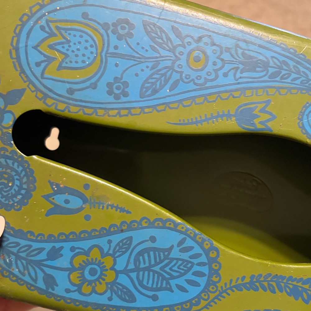 Vintage Ransberg MCM Green and Blue Paisley Tissue Box - Picture 2 of 6